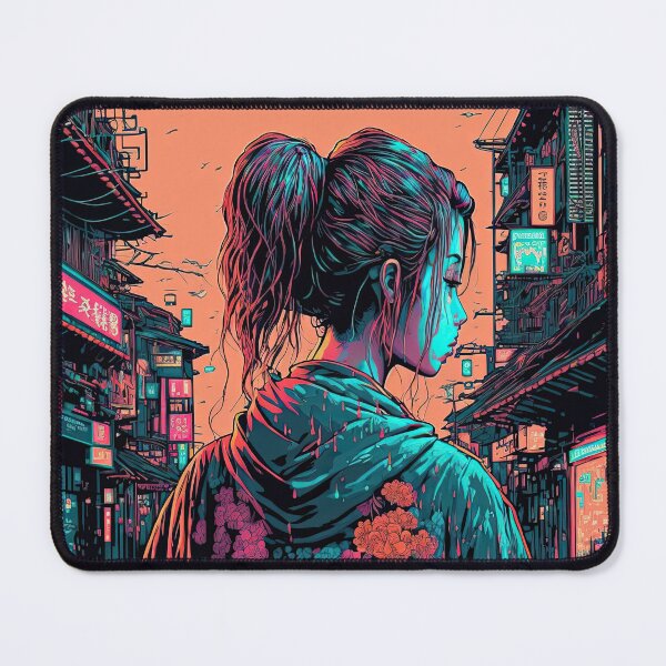 Item preview, Neo tokyo girl in kimono designed and sold by visualdosage.