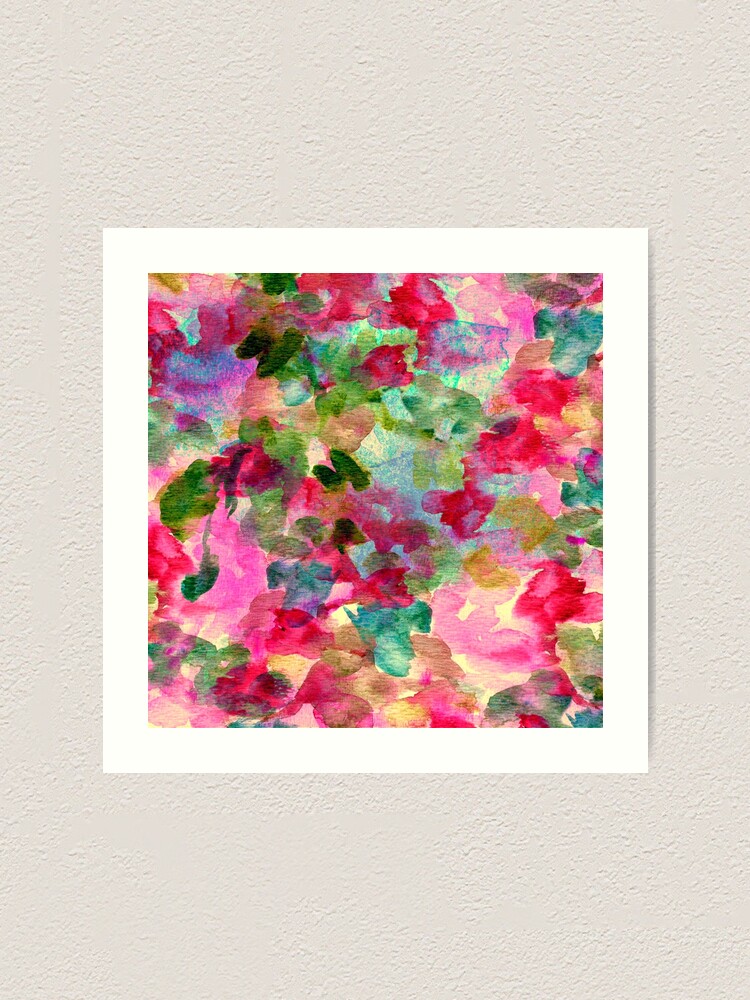 Fleurs Abstraites A L Aquarelle Abstract Watercolor Flowers Art Print By Clemfloral Redbubble