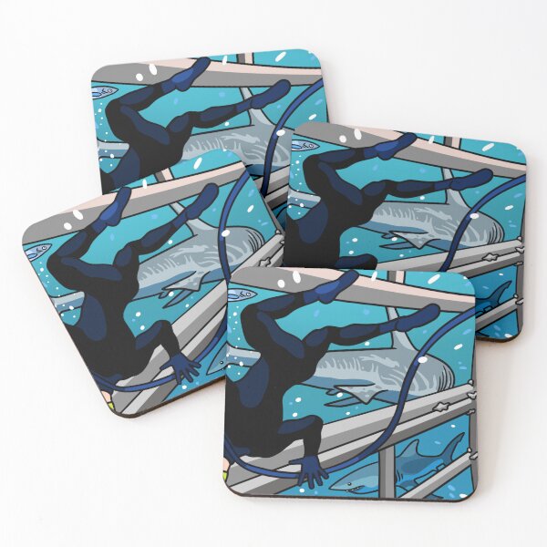 Item preview, Flipping Out in a Shark Cage designed and sold by azzurroarts.