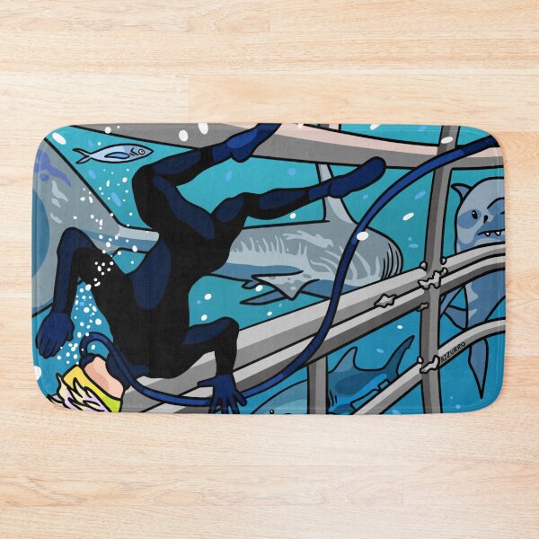 Item preview, Flipping Out in a Shark Cage designed and sold by azzurroarts.