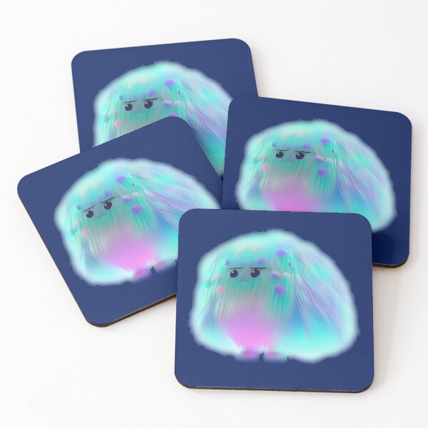 Item preview, Turquoise pink cute Glowing Monster. Meme. Dark blue designed and sold by Olga Nagornaya.