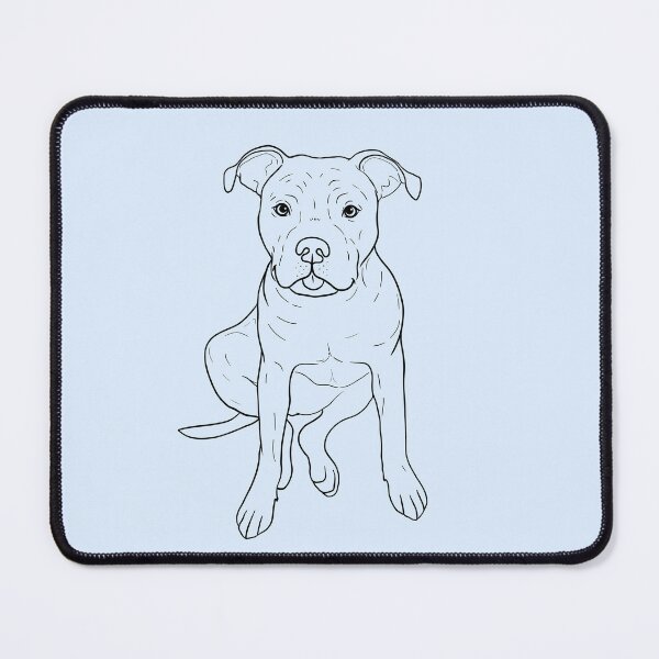 Item preview, Cute Pittbull line art dog illustration designed and sold by ILLUSTRATED TAILS.