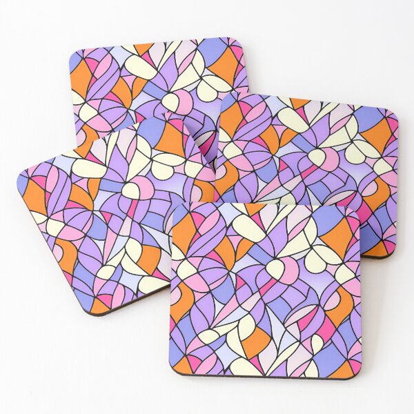 Item preview, Purple Orange Pastel Abstract Art - Stained Glass  designed and sold by Artilize.