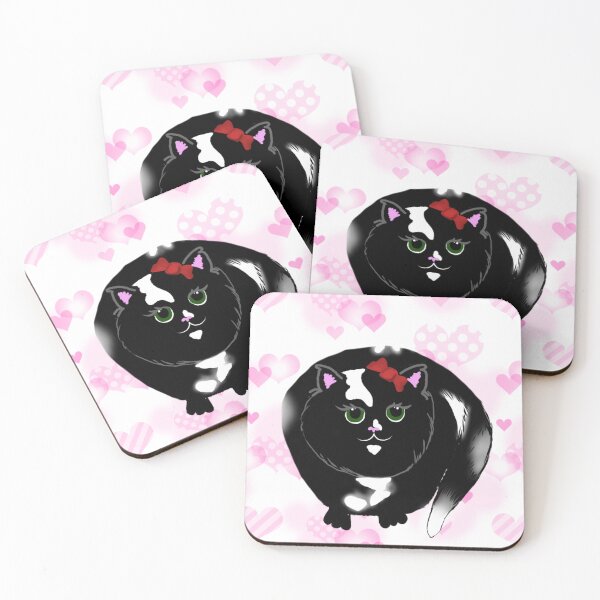Item preview, gatito blanco y negro designed and sold by RadMomCreations.
