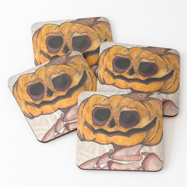 Item preview, Creepy smiling pumpkin head ( colored)  designed and sold by OneUpArtDesigns.