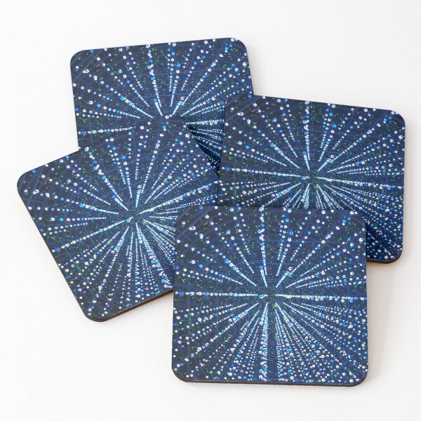Item preview, Abstract symmetric points on dark blue background, lights, galaxy, data, abstract, pattern, metaverse, data analysis, data art, photography, rows, explosion designed and sold by VISO-art.