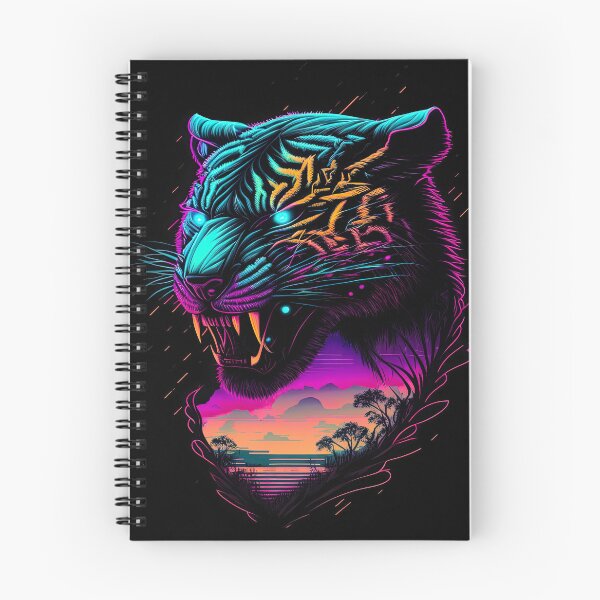 Item preview, Retrowave Synthwave Tiger Head - 1980's Animal Print designed and sold by Odd World.