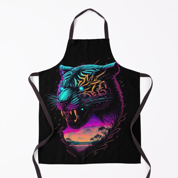 Item preview, Retrowave Synthwave Tiger Head - 1980's Animal Print designed and sold by Odd World.