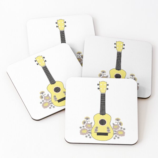 Item preview, Ukulele with flowers in yellow designed and sold by piesdesignart.