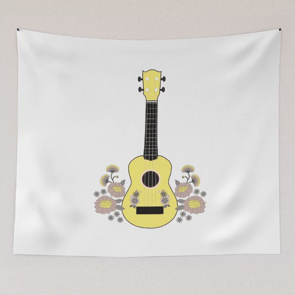 Item preview, Ukulele with flowers in yellow designed and sold by piesdesignart.