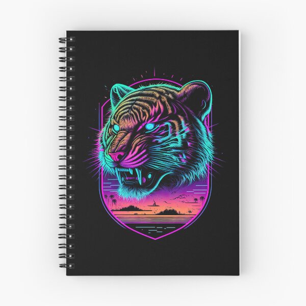 Item preview, Retrowave Synthwave Tiger Head - 1980's Animal Print designed and sold by Odd World.