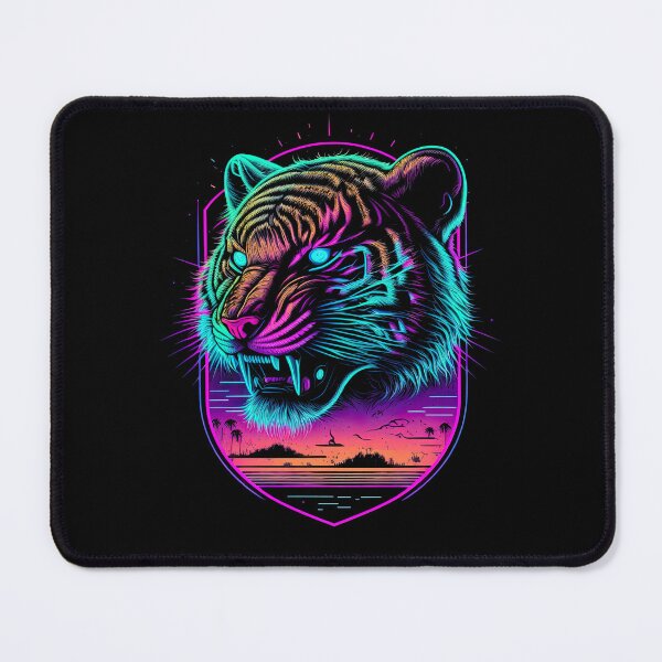 Item preview, Retrowave Synthwave Tiger Head - 1980's Animal Print designed and sold by Odd World.