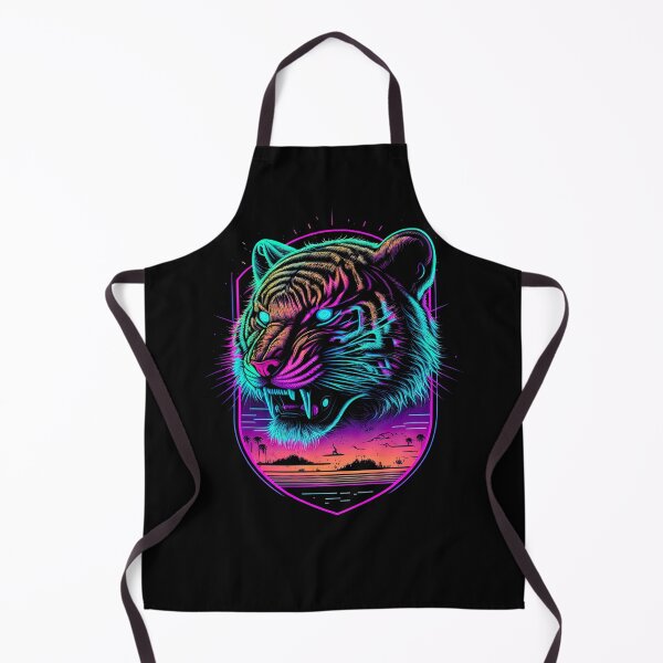 Item preview, Retrowave Synthwave Tiger Head - 1980's Animal Print designed and sold by Odd World.