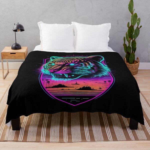 Item preview, Retrowave Synthwave Tiger Head - 1980's Animal Print designed and sold by Odd World.