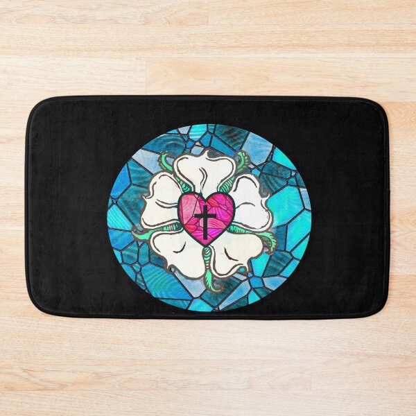 Item preview, Martin Luther Rose Lutheran Symbol Distressed 5 Solas Stained Glass designed and sold by funnytshirtemp.
