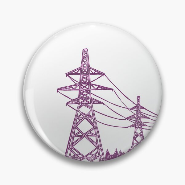 Item preview, Purple Electricity Pylons Linocut Print. designed and sold by Maddy Bennett.
