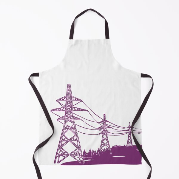 Item preview, Purple Electricity Pylons Linocut Print. designed and sold by Maddy Bennett.