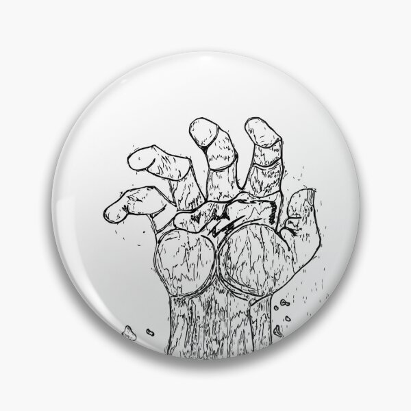 Item preview, Zombie hand coming out of ground black and white  designed and sold by OneUpArtDesigns.