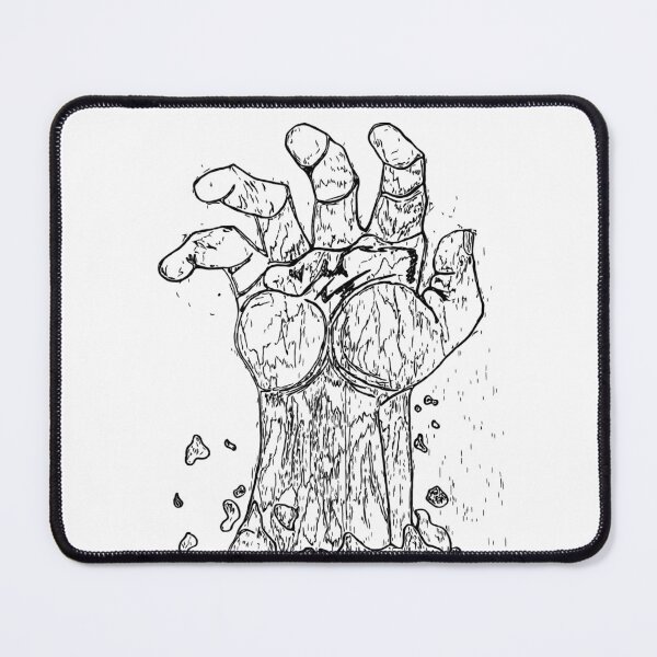 Item preview, Zombie hand coming out of ground black and white  designed and sold by OneUpArtDesigns.