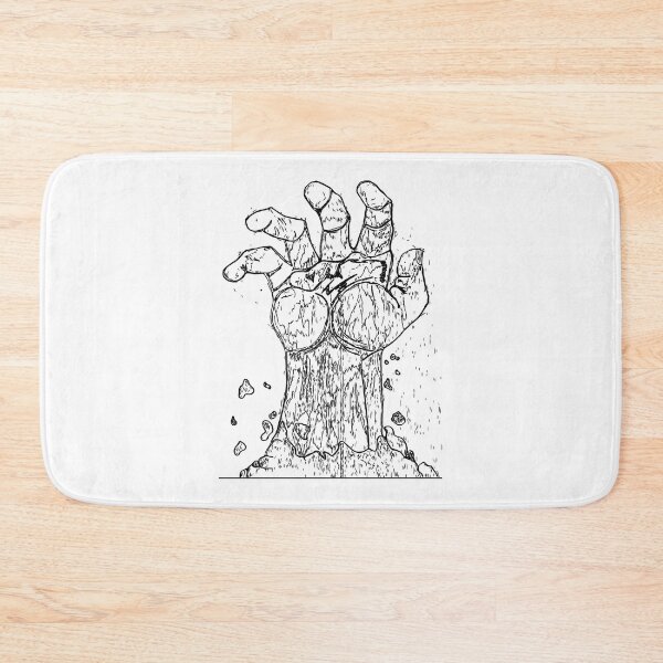 Item preview, Zombie hand coming out of ground black and white  designed and sold by OneUpArtDesigns.