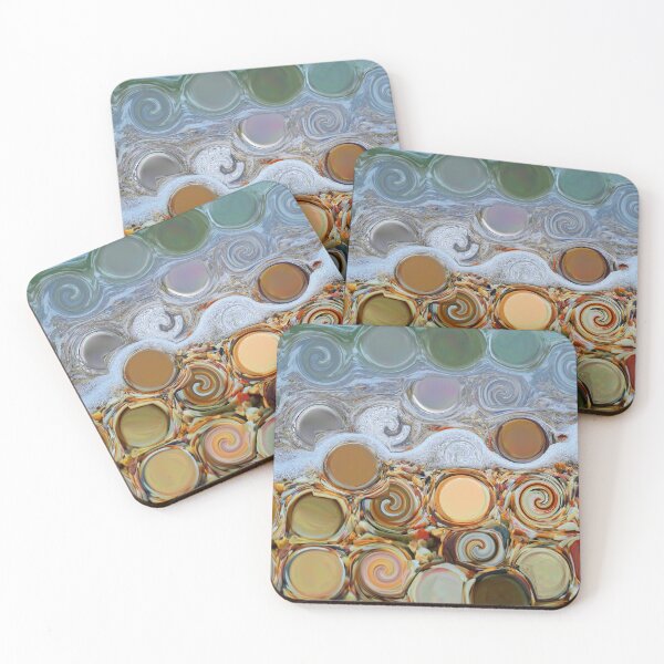 Item preview, Abstract Ocean Edge Art Small Wave Sea Foam and Shelly Beach Seaside Décor 1 of 4 designed and sold by Beachy.