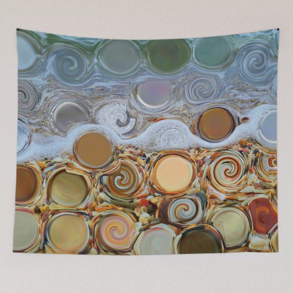 Item preview, Abstract Ocean Edge Art Small Wave Sea Foam and Shelly Beach Seaside Décor 1 of 4 designed and sold by Beachy.
