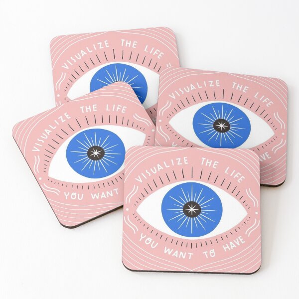 Item preview, visualize the life you want to have pink beautiful  evil eye manifestation positive radiation illustration  designed and sold by Anavrisss.