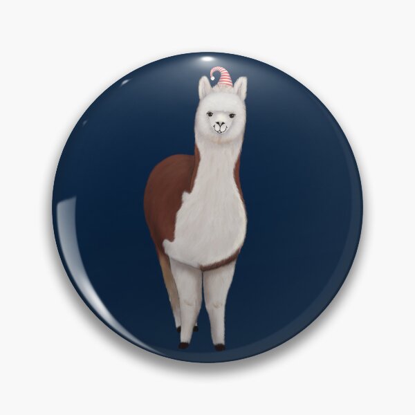 Item preview, Cute illustrated fluffy alpaca with a striped hat designed and sold by ILLUSTRATED TAILS.