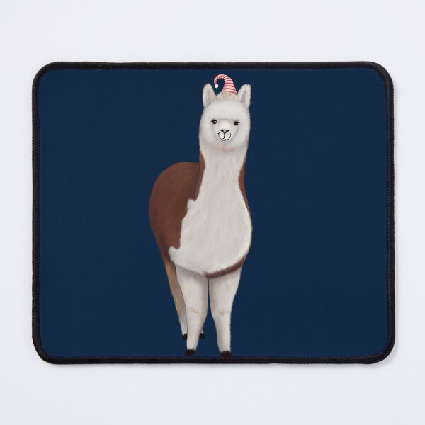 Item preview, Cute illustrated fluffy alpaca with a striped hat designed and sold by ILLUSTRATED TAILS.