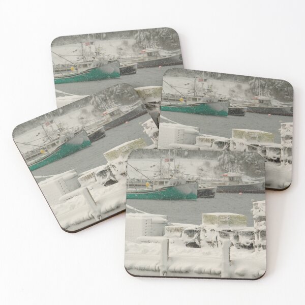 Item preview, Snowy Harbor ~ Fishing Boats designed and sold by Alanafinephoto.
