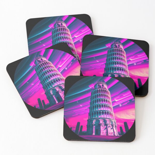 Item preview, Synthwave Aesthetic Leaning Tower Of Pisa Italy Vacation Souvenir designed and sold by JackCurtis1991.