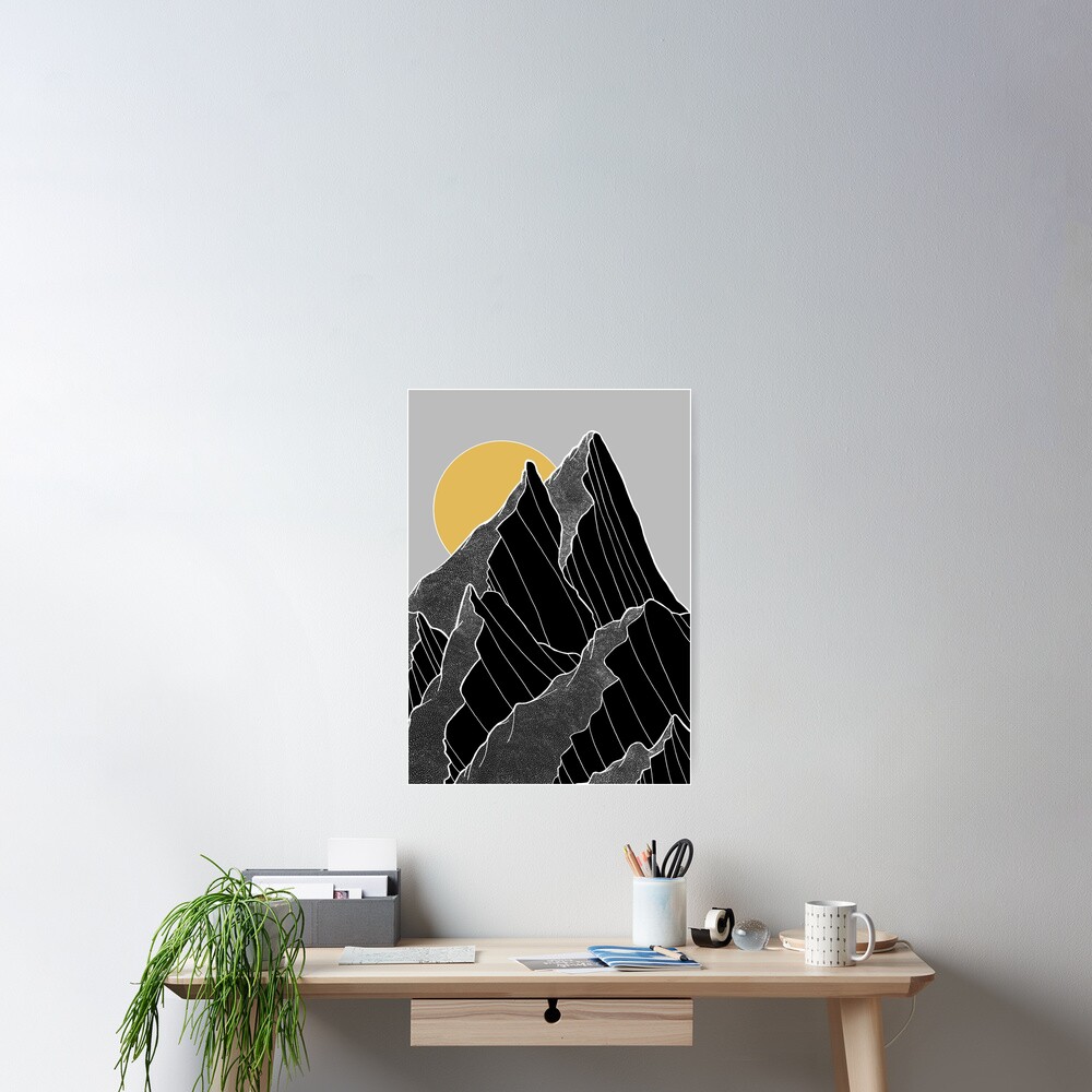 The dark peaks under the golden sun Poster