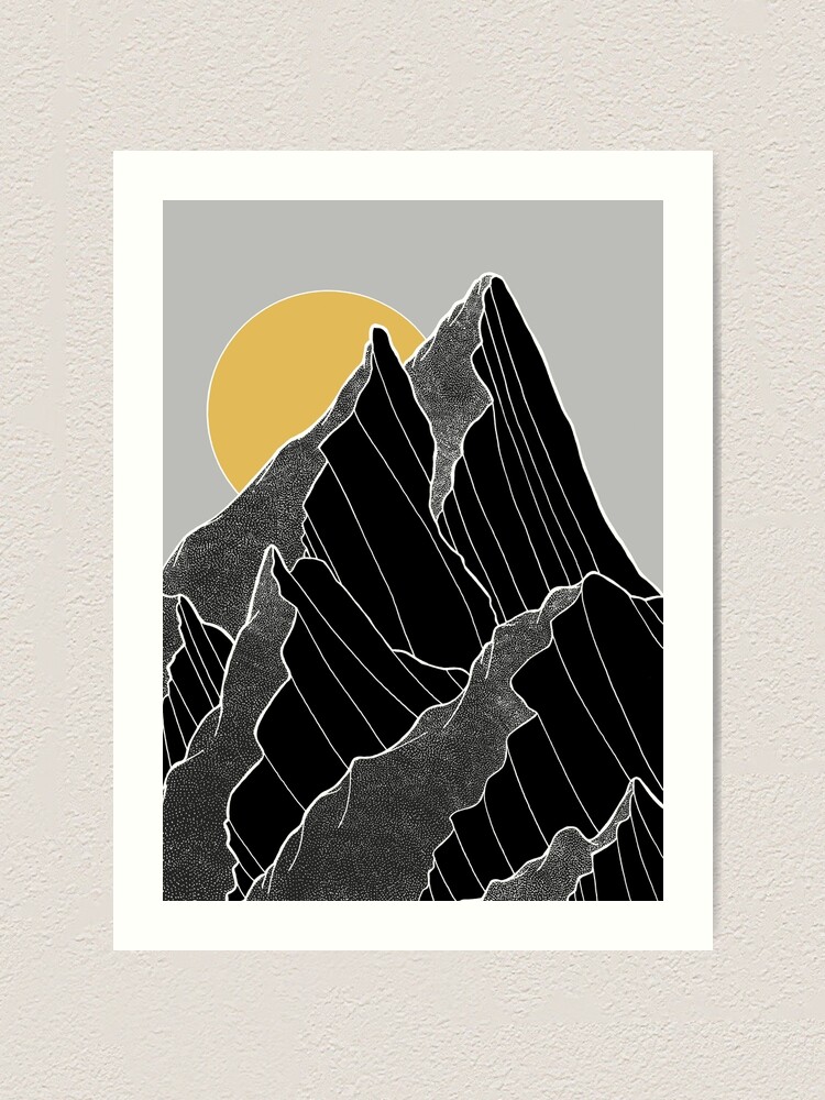 Alternative Ansicht von Die dunklen Gipfel unter der goldenen Sonne Kunstdruck
