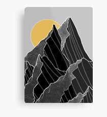 The dark peaks under the golden sun Metal Print