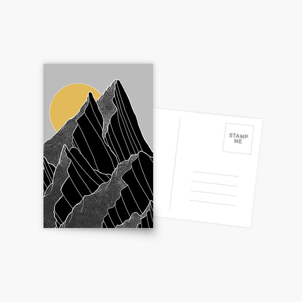The dark peaks under the golden sun Postcard