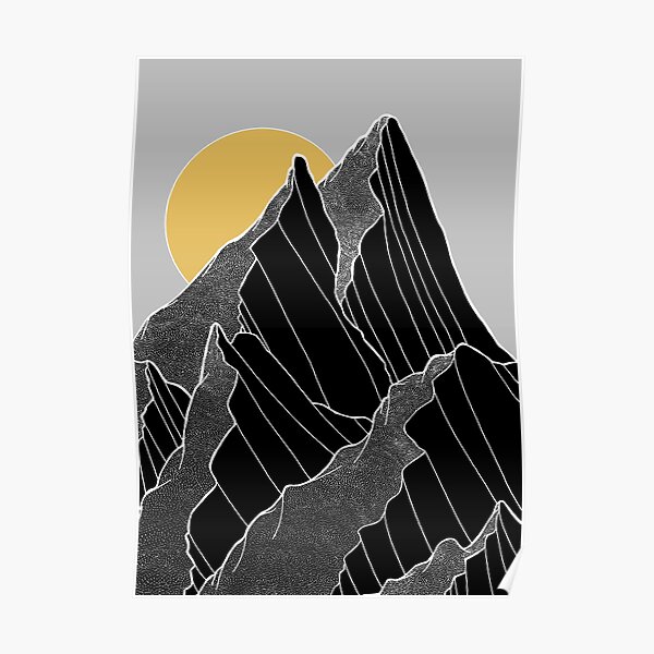 The dark peaks under the golden sun Poster