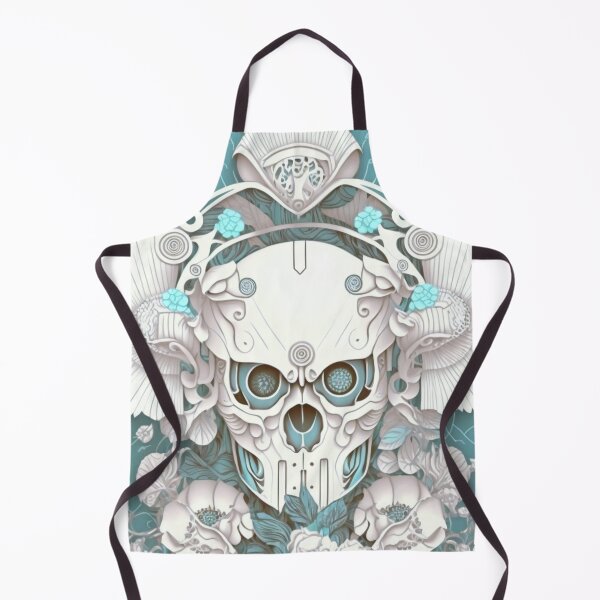 Item preview, Cute Angry Cyborg Skull Pattern | Turquoise Skull | Soft Dream Cyborg Robot Skull | high resolution designed and sold by Synthetic-Intel.