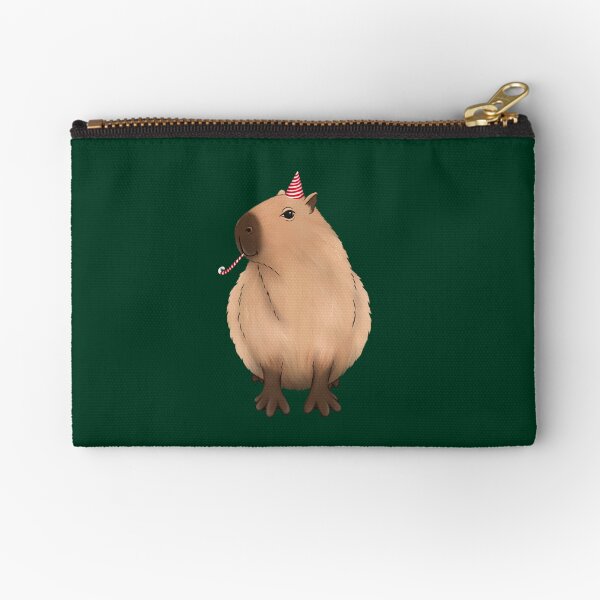Item preview, Capy Birthday - festive Capybara with a striped hat designed and sold by ILLUSTRATED TAILS.