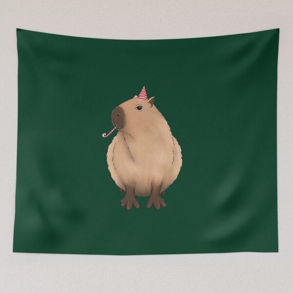 Item preview, Cumpleaños de Capy - Carpincho festivo con un sombrero rayado designed and sold by ILLUSTRATED TAILS.