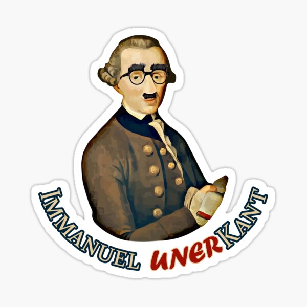 Funny philosopher: Immanuel Kant in disguise Sticker