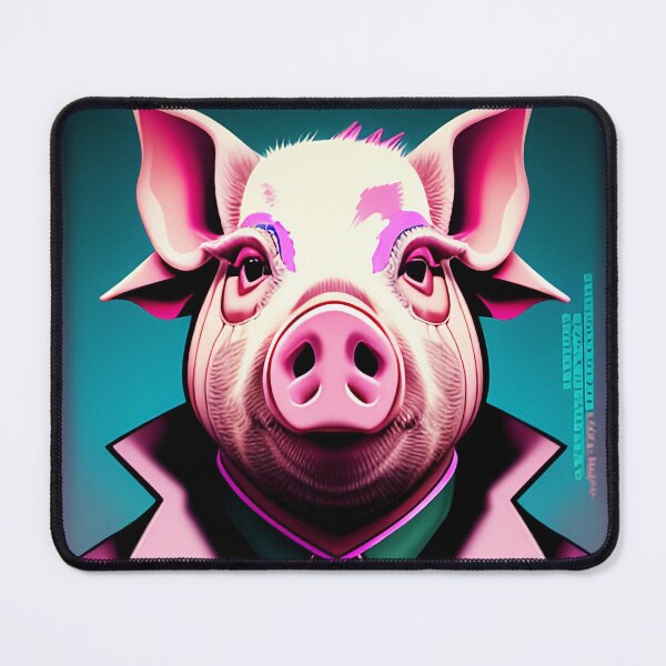 Item preview, cyberpunk pig portrait illustration art 2 designed and sold by vishalraifx.
