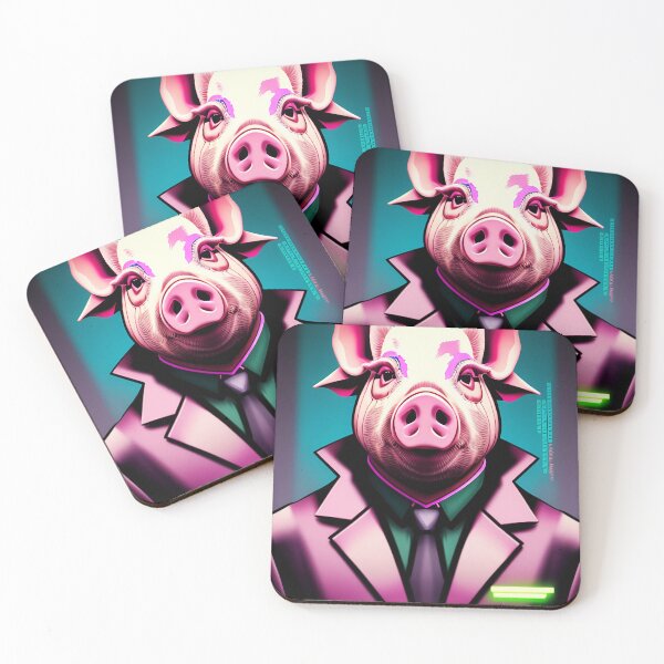 Item preview, cyberpunk pig portrait illustration art 2 designed and sold by vishalraifx.