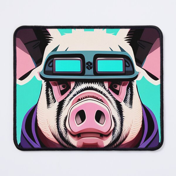 Item preview, cyberpunk pig portrait illustration art 3 designed and sold by vishalraifx.