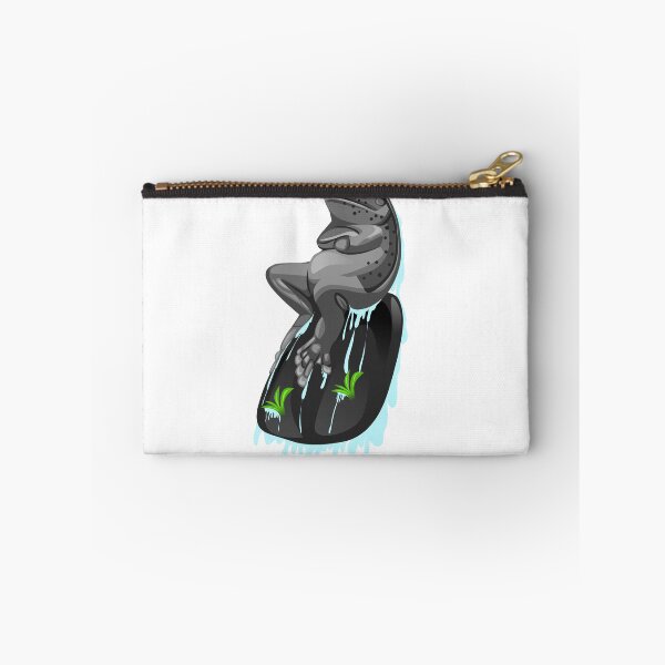 Item preview, illustration of a black frog sitting on a rock designed and sold by AmsaOza.