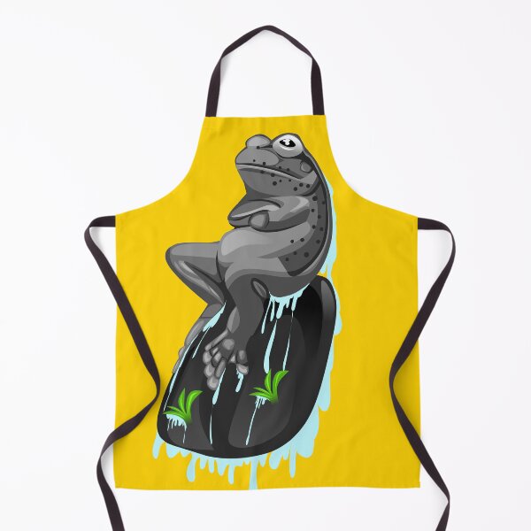 Item preview, illustration of a black frog sitting on a rock designed and sold by AmsaOza.