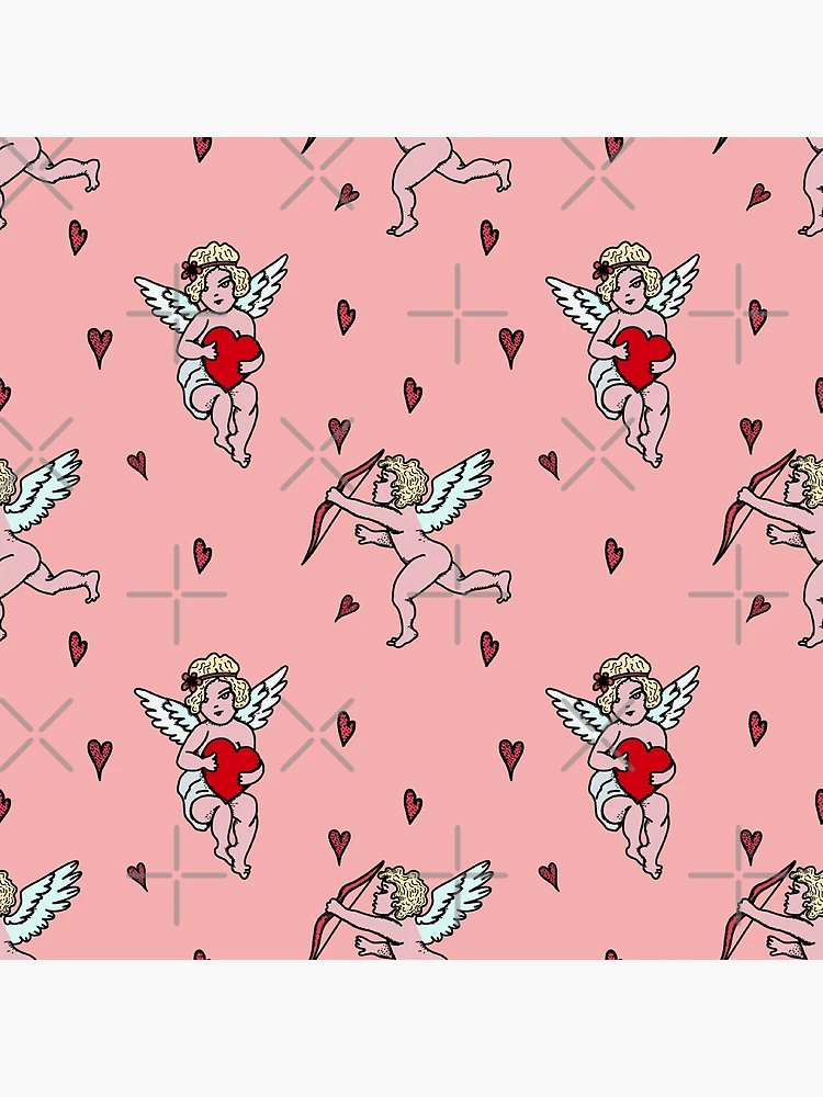 Cute Kawaii Love Print-Happy Valentines Day-Romantic Love Cupid With Heart  Pattern- Cute Valentine Retro Cupid Print-Trending Seamless Pattern  Aesthetic Print Poster for Sale by ReeianLifestyle