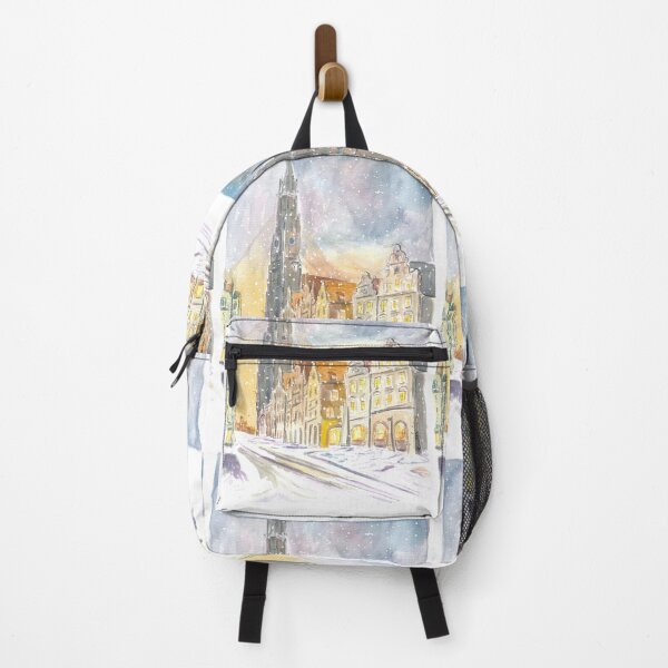 Item preview, Landshut Altstadt Snowy Winter Scene with Saint Martin Basilica designed and sold by artshop77.