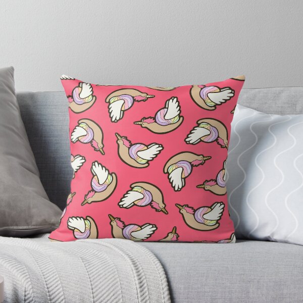 Snailicorn Pattern Throw Pillow