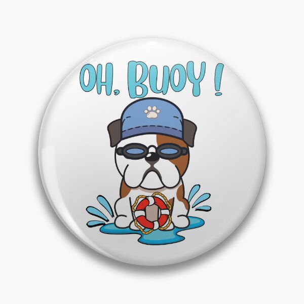 Item preview, Funny Bulldog Goes Swimming with a Buoy, Pun Intended designed and sold by Pet Station.