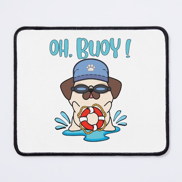 Item preview, Funny Pug Goes Swimming with a Buoy, Pun Intended designed and sold by Pet Station.